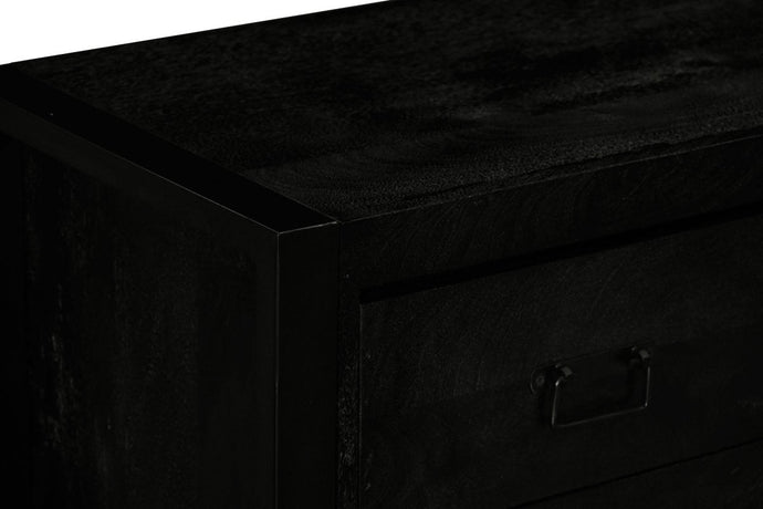 Mangoholz Anrichte Stockton Schwarz 200 cm Mahom