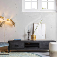 Mangoholz TV-Möbel Stockton Schwarz 180 cm Mahom