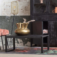 Mangoholz Couchtisch Britt Schwarz 110 cm Mahom