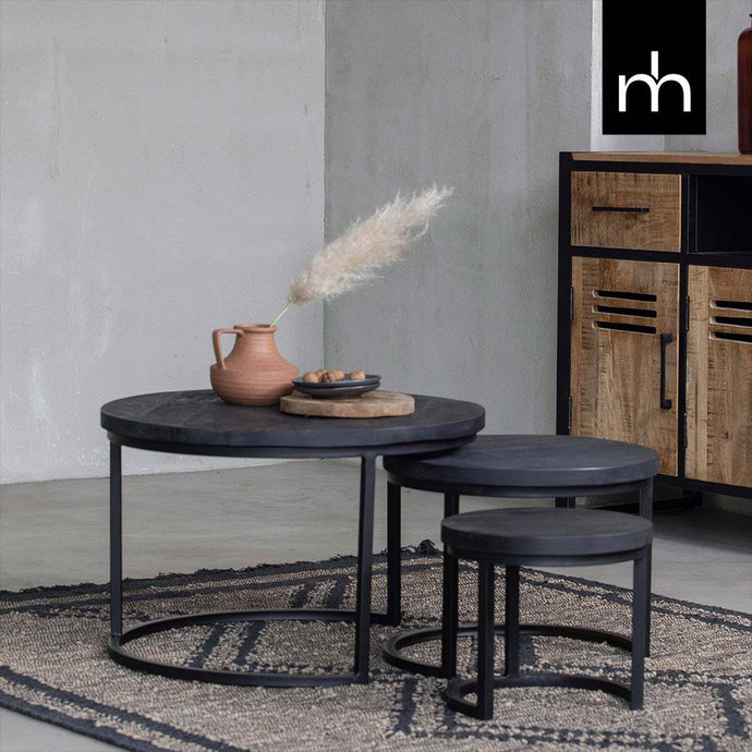 Mangoholz Couchtische Sienna Satz von 3 Mahom