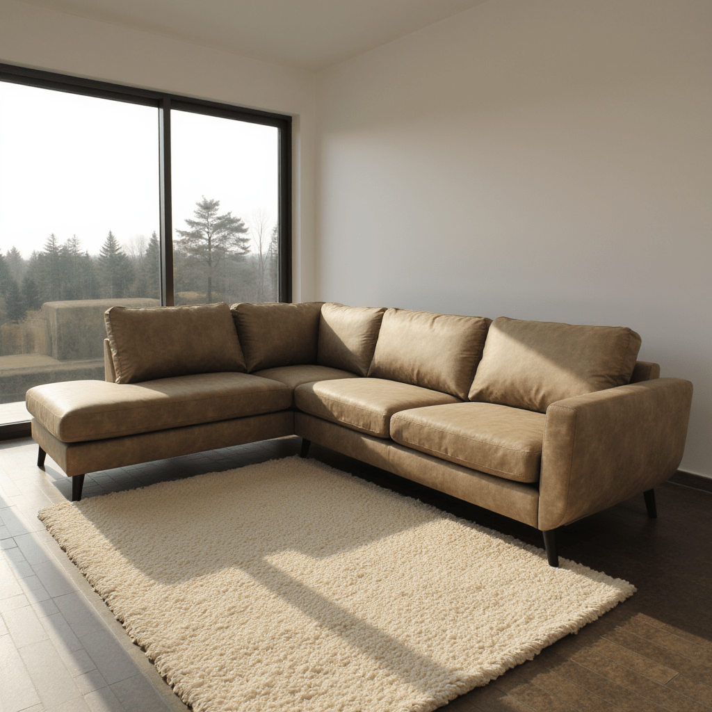 4-Sitzer Ecksofa in Braun, linksseitig