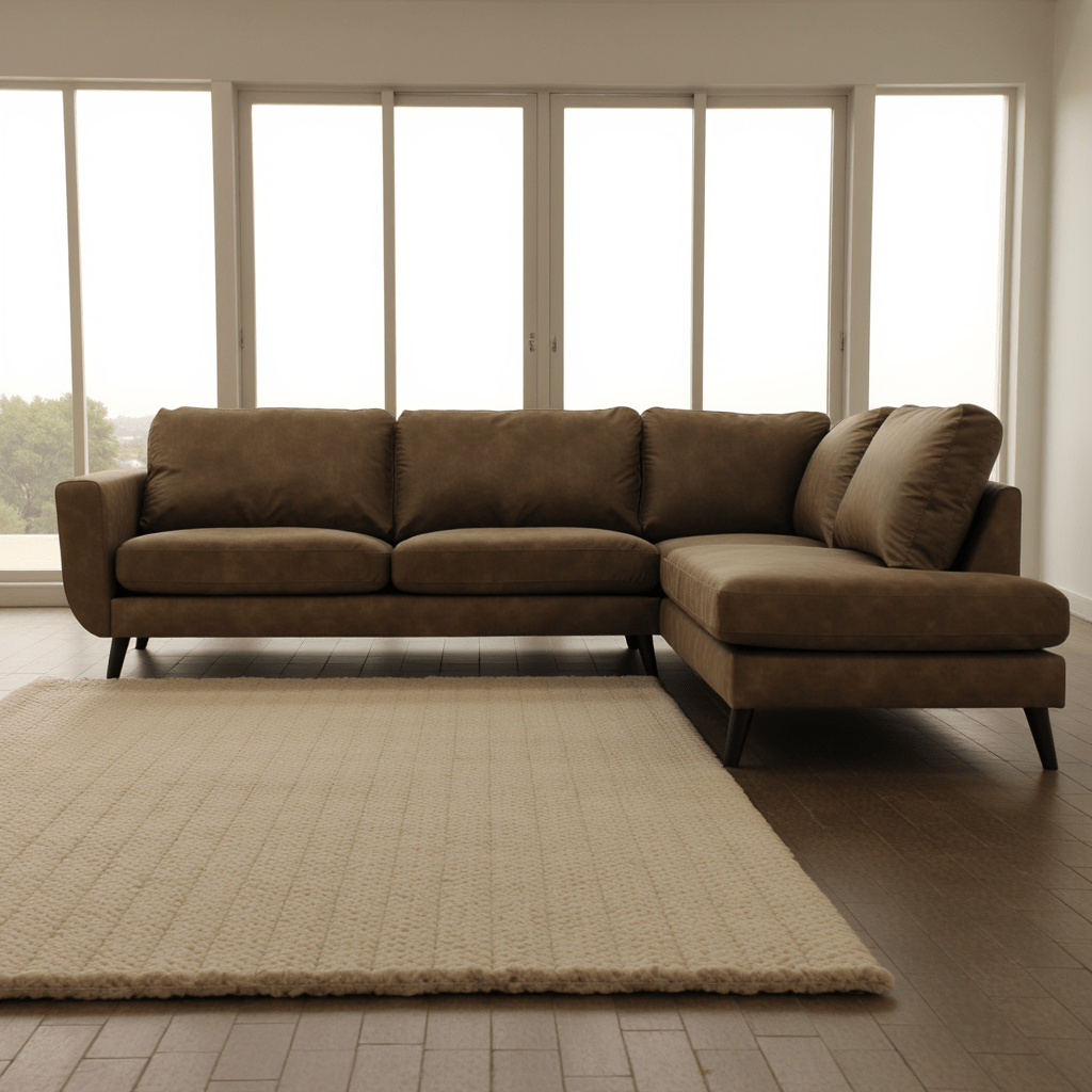 4-Sitzer Ecksofa in Braun, rechtsseitig