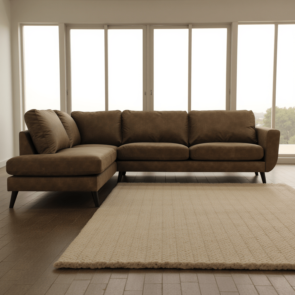 4-Sitzer Ecksofa in Braun, linksseitig