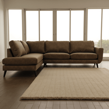 4-Sitzer Ecksofa in Braun, linksseitig