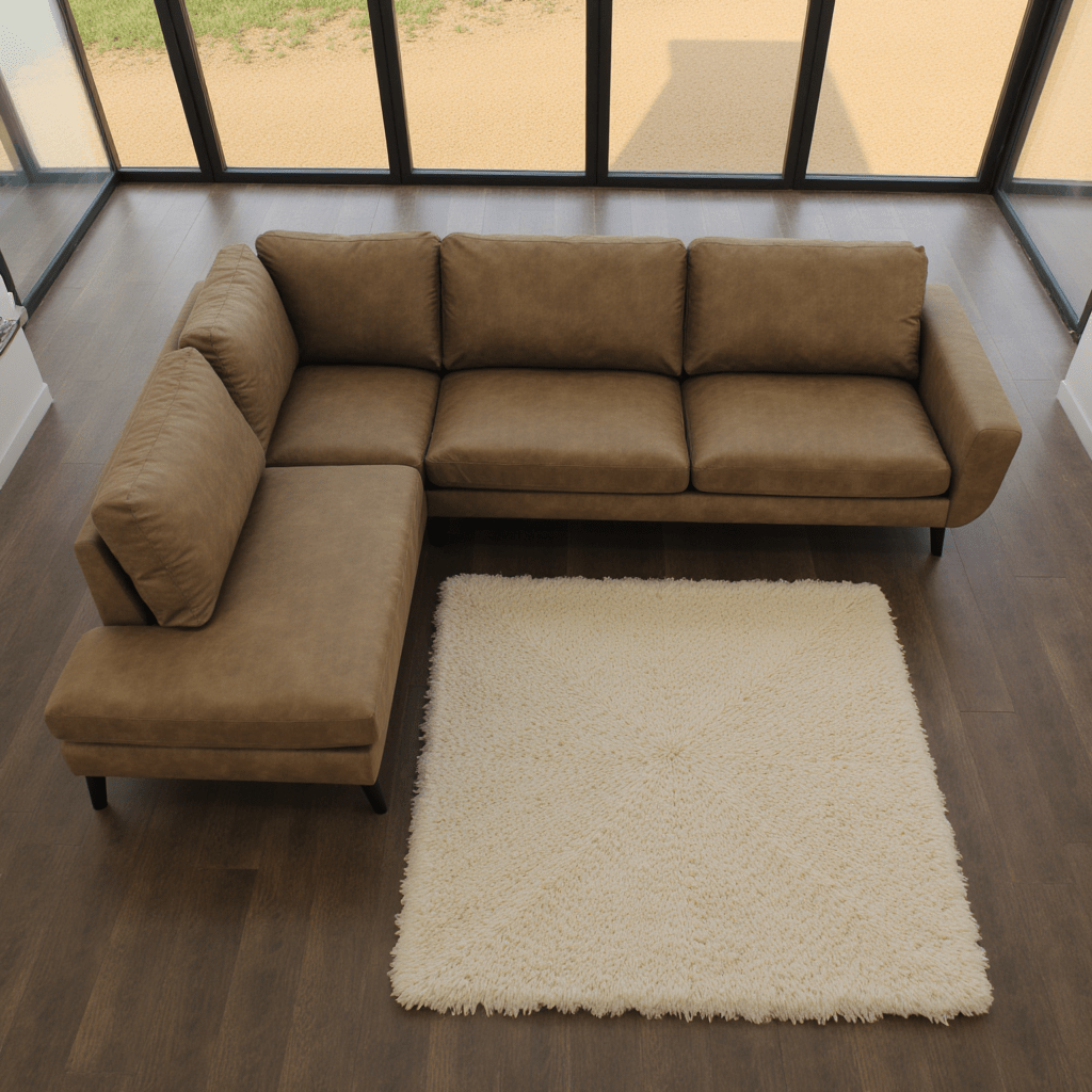 4-Sitzer Ecksofa in Braun, linksseitig