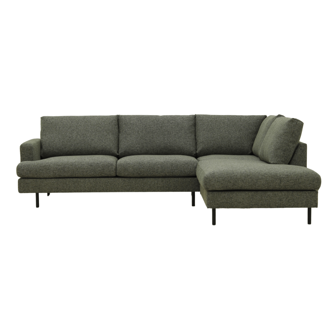 4-Sitzer Ecksofa in Grün, rechtsseitig