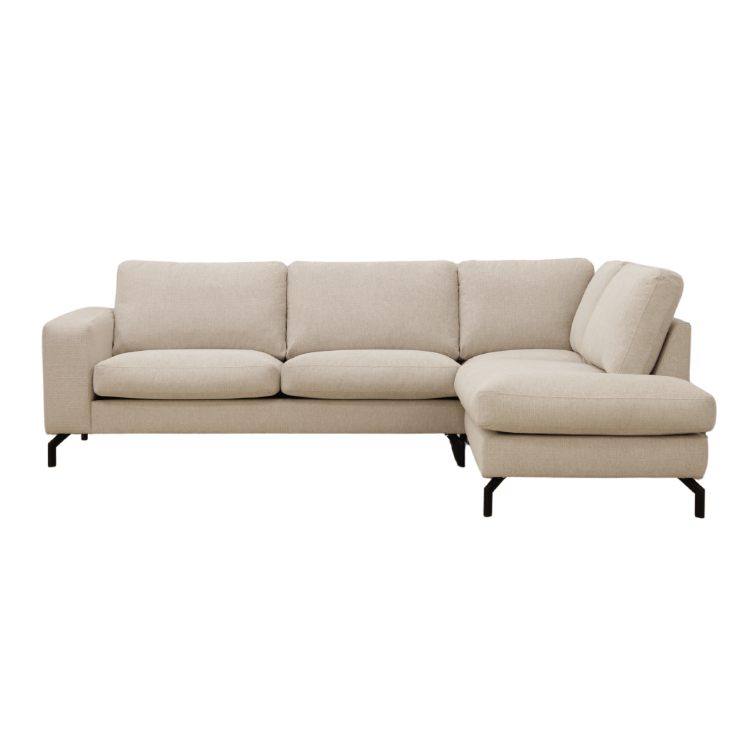 4-Sitzer Ecksofa in Creme, rechtsseitig