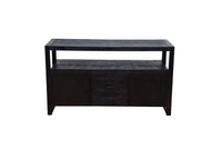 Mangoholz Anrichte Britt Schwarz 140 cm mit 3 Schubladen und 2 Türen Mahom