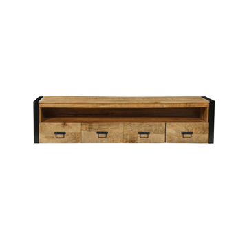 Mangoholz TV-Möbel schwebend braun mit Metall 180 cm