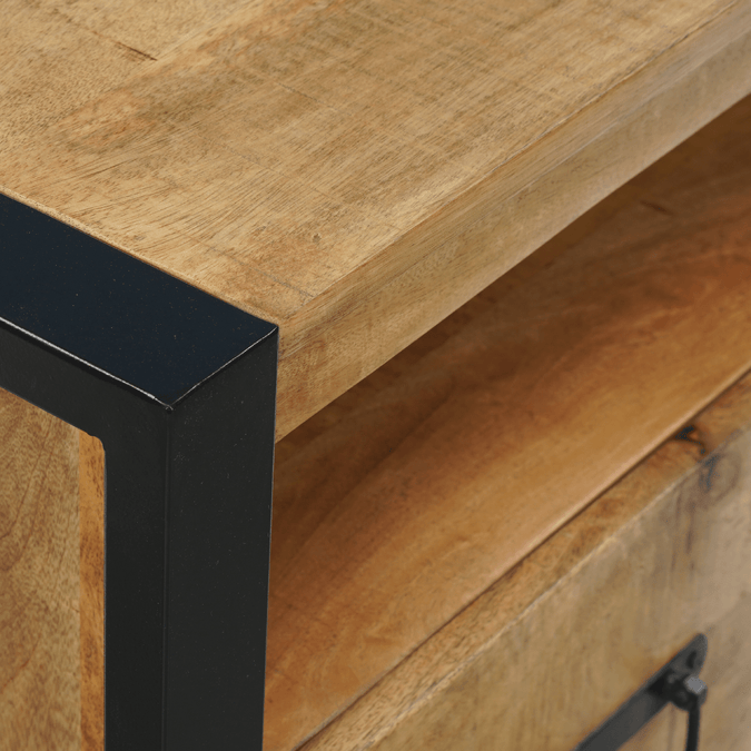 Mangoholz TV-Möbel schwebend braun mit Metall 180 cm