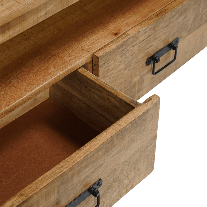 Mangoholz TV-Möbel schwebend braun mit Metall 180 cm