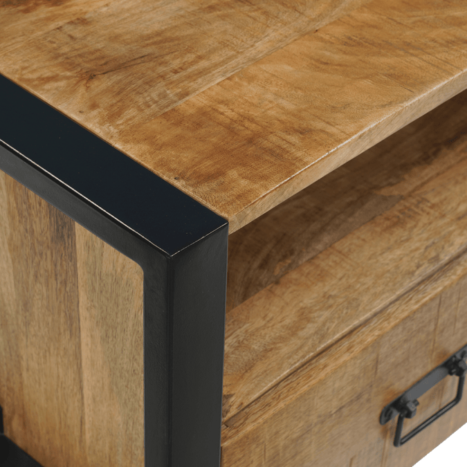 Mangoholz TV-Möbel schwebend braun mit Metall 150 cm