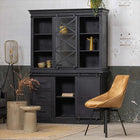 Mangoholz Buffett Schrank Denver Schwarz 160x220 cm X Einzeltür Mahom