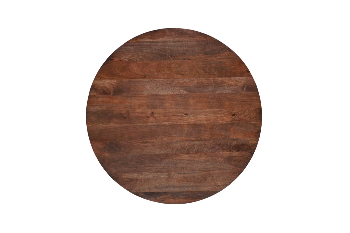 Mangoholz Esstisch Dunkelbraun rund 130 cm
