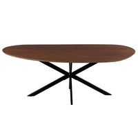 Mangoholz Esstisch Organisch Alessia 180x90 cm Walnuss Mahom