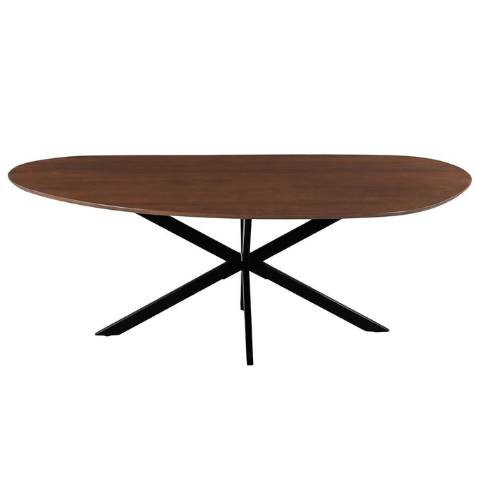 Mangoholz Esstisch Organisch Alessia 180x90 cm Walnuss Mahom