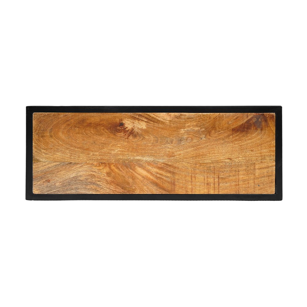 Mangoholz Garderobe mit schwarzem Rahmen