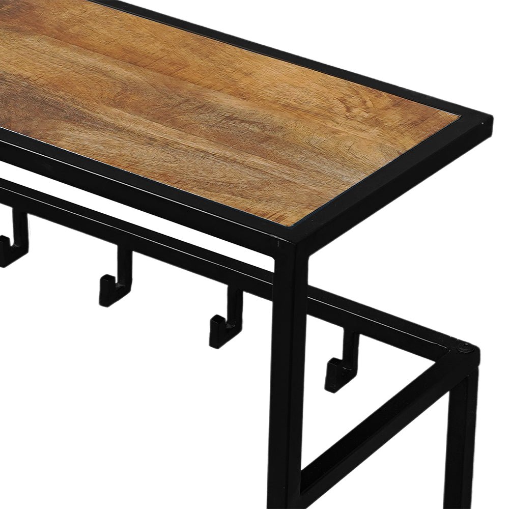 Mangoholz Garderobe mit schwarzem Rahmen