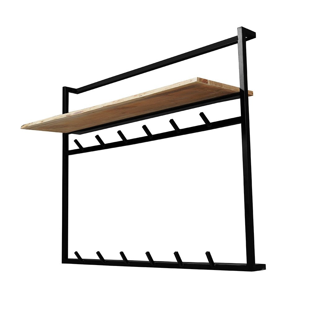 Mangoholz Garderobe mit schwarzem Rahmen