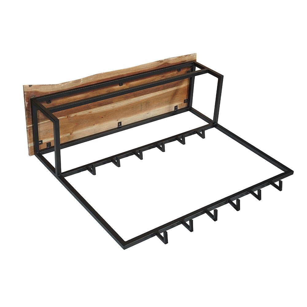 Mangoholz Garderobe mit schwarzem Rahmen