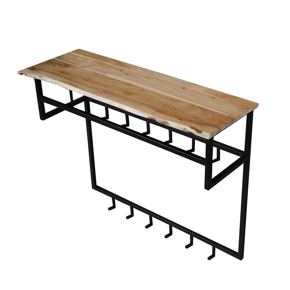 Mangoholz Garderobe mit schwarzem Rahmen