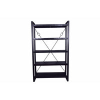 Mangoholz Bücherschrank Britt Schwarz 120 cm Mahom