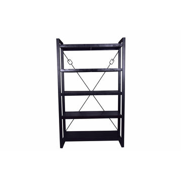 Mangoholz Bücherschrank Britt Schwarz 120 cm Mahom