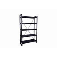 Mangoholz Bücherschrank Britt Schwarz 120 cm Mahom