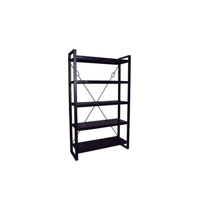 Mangoholz Bücherschrank Britt Schwarz 120 cm Mahom