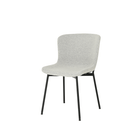 Esszimmerstuhl Lille Beige Bouclé Stoff mit schwarzem Fuß Mahom