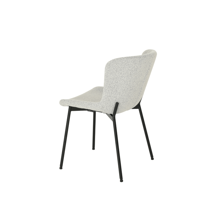 Esszimmerstuhl Lille Beige Bouclé Stoff mit schwarzem Fuß Mahom