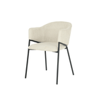 Esszimmerstuhl Dijon Beige mit schwarzem Fuß Mahom
