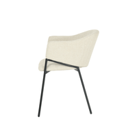 Esszimmerstuhl Dijon Beige mit schwarzem Fuß Mahom