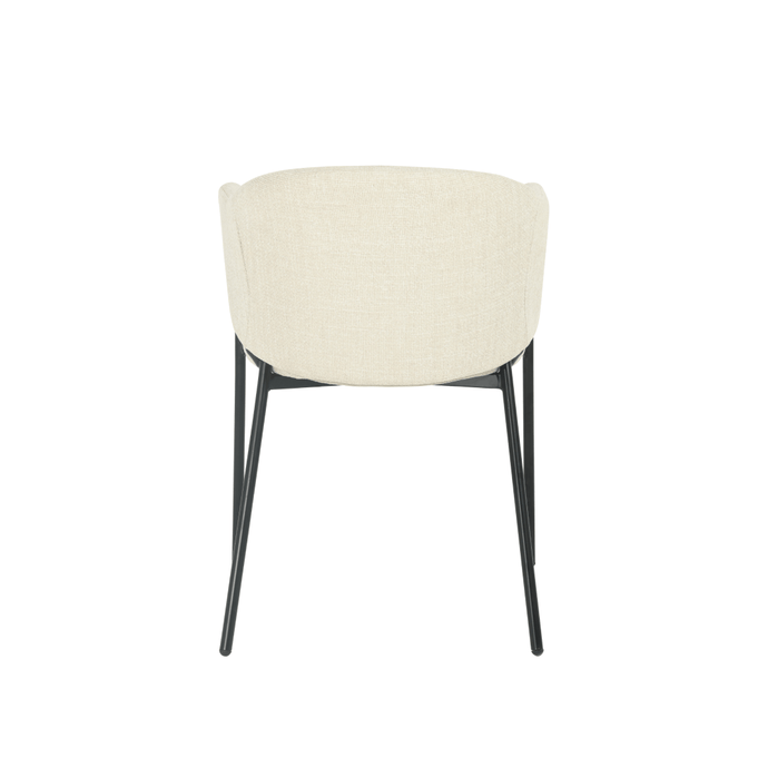 Esszimmerstuhl Dijon Beige mit schwarzem Fuß Mahom