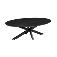 Mangoholz Couchtisch Vicenza Schwarz Oval Mahom