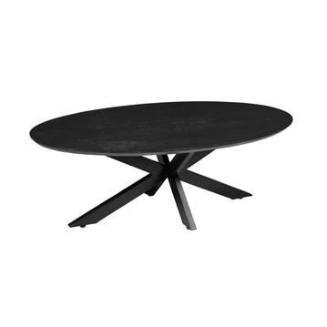 Mangoholz Couchtisch Vicenza Schwarz Oval Mahom