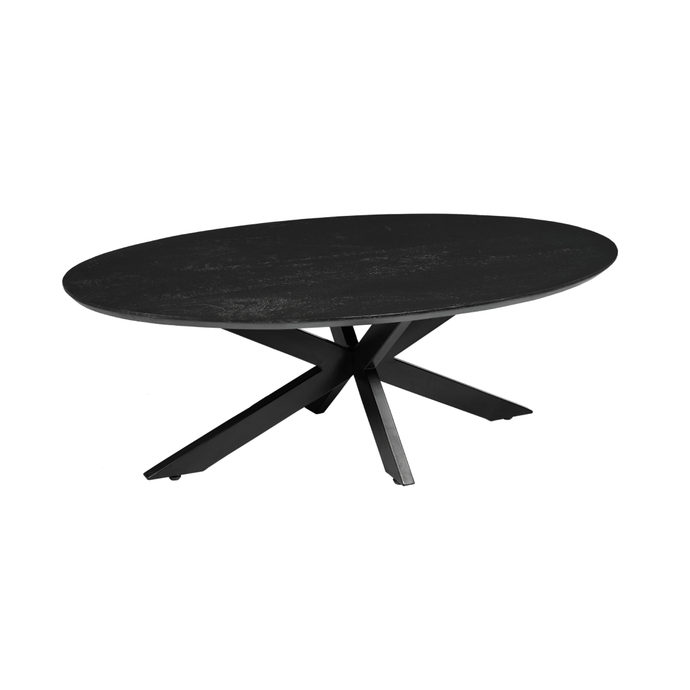 Mangoholz Couchtisch Vicenza Schwarz Oval Mahom