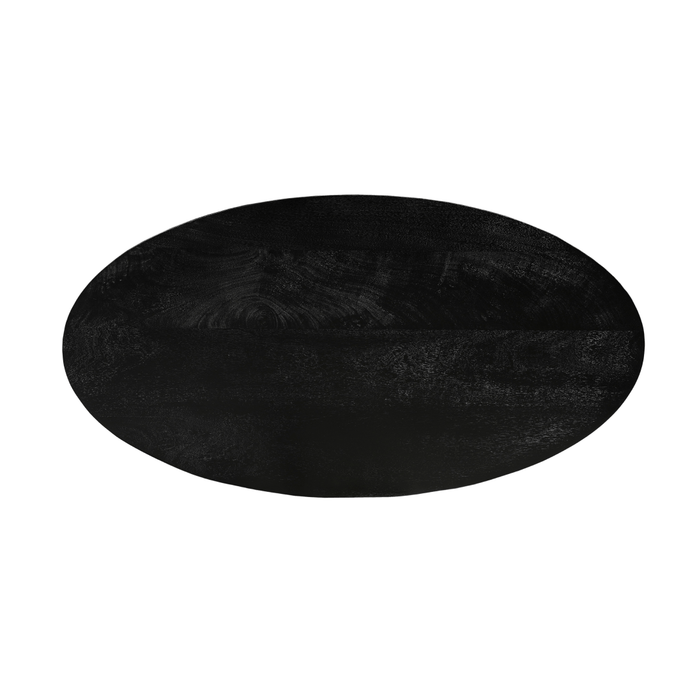 Mangoholz Couchtisch Vicenza Schwarz Oval Mahom