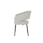 Esszimmerstuhl Rennes Beige Bouclé Stoff mit schwarzem Fuß Mahom