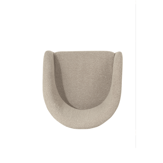 Esszimmerstuhl Rennes Sand Bouclé Stoff mit schwarzem Fuß Mahom