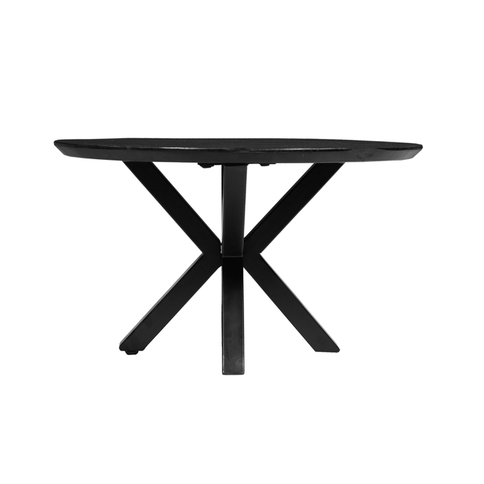 Mangoholz Couchtisch Vicenza Schwarz 70 cm Mahom