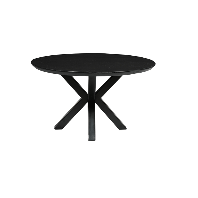 Mangoholz Couchtisch Vicenza Schwarz 70 cm Mahom