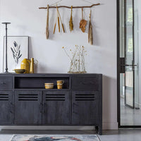 Mangoholz Anrichte Henderson Schwarz 180 cm Mahom