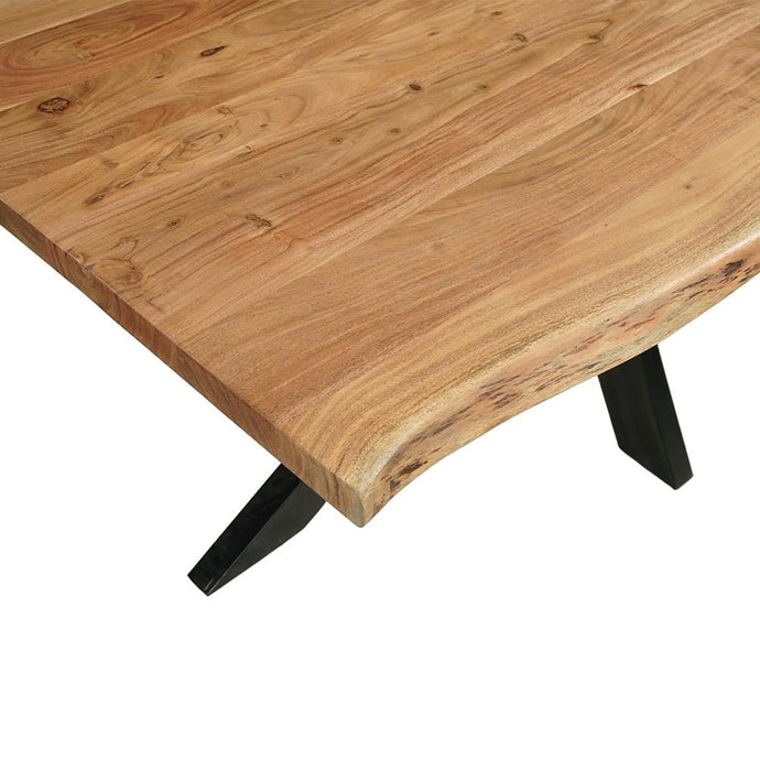 Akazienholz Esstisch Edge Rechteck 180x100 cm Mahom
