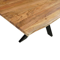 Akazienholz Esstisch Edge Rechteck 200x100 cm Mahom