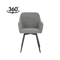 Esszimmerstuhl Amiens Bouclé-Stoff Dunkelgrau mit schwarzem Fuß Mahom