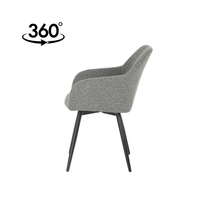 Esszimmerstuhl Amiens Bouclé-Stoff Dunkelgrau mit schwarzem Fuß Mahom