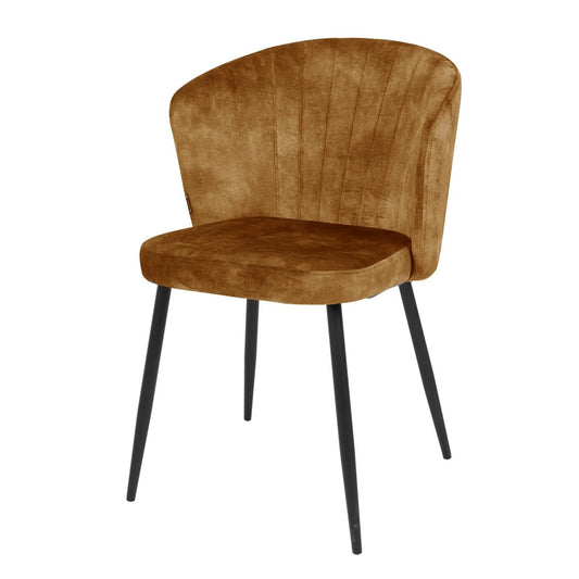Esszimmerstuhl Toulon Cognac mit schwarzem Fuß Mahom