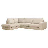 Ecksofa Colton 4-Sitzer Links Creme Mahom
