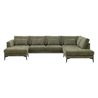 Ecksofa Willow 5-Sitzer U-Form Rechts Grün Mahom